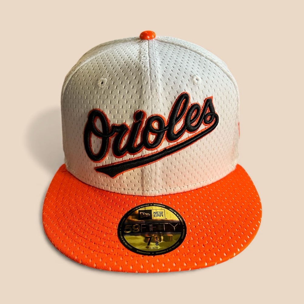 New Era Baltimore Orioles 50th Anniversary Patch White and Orange 59FIFTY Cap